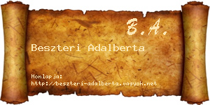 Beszteri Adalberta névjegykártya